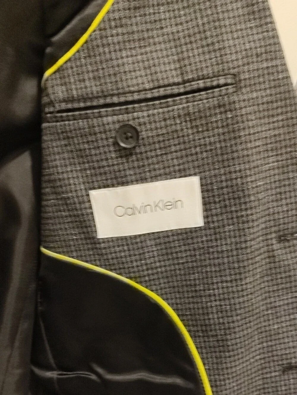 Men's Gray Houndstooth Blazer - Classic Tailored Fit. Calvin Klein